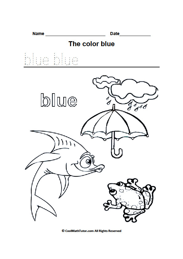 Blue Preschool Coloring Sheets
 Color Blue Worksheets for Kindergarten