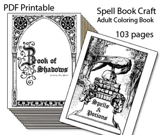 Book Of Shadows Coloring Pages
 Book of Shadows Printable Spell Book Adult Coloring Book