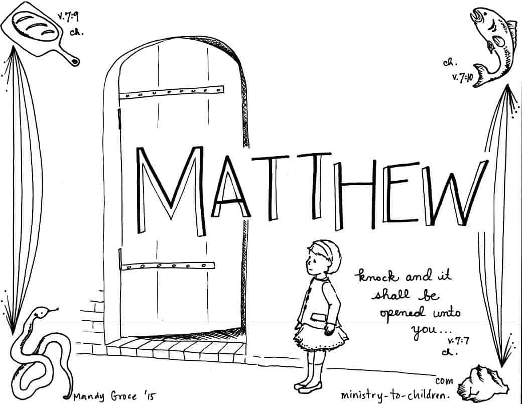 Books Of The Bible Coloring Pages
 “Matthew” Bible Book Coloring Page