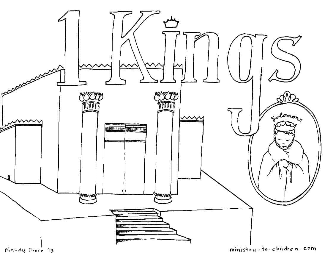 Books Of The Bible Coloring Pages
 "Book of 1 Kings" Bible Coloring Page