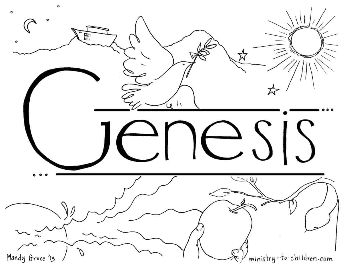 Books Of The Bible Coloring Pages
 "Book of Genesis" Coloring Page for Children