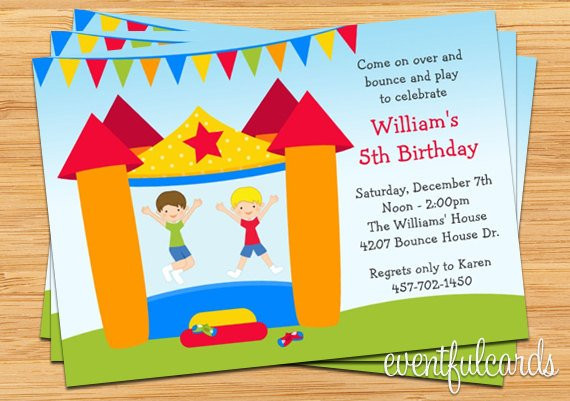 Bounce House Birthday Invitations
 Bounce House Birthday Party Invitation for Boy Printable