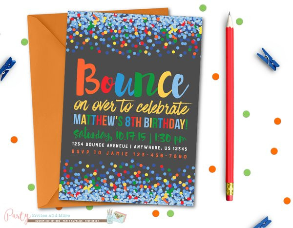 Bounce House Birthday Invitations
 Jump Birthday Invitation Bounce Birthday Invitation