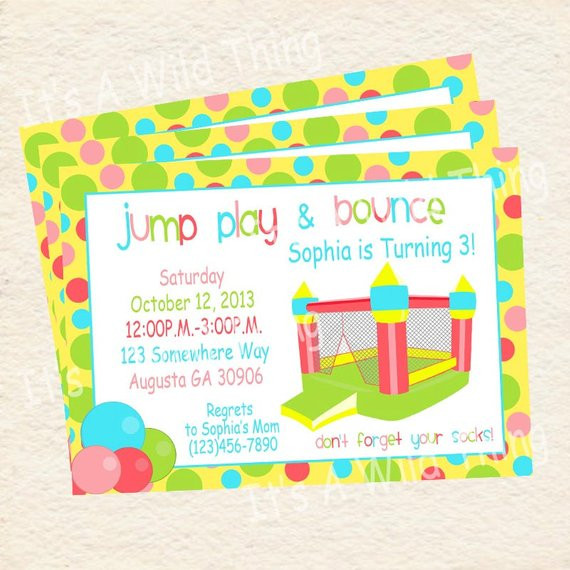 Bounce House Birthday Invitations
 Bounce House Birthday Party Printable Invitations