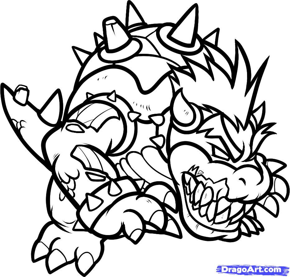 Bowser Coloring Pages
 How to Draw Zombie Bowser Zombie Bowser Step by Step