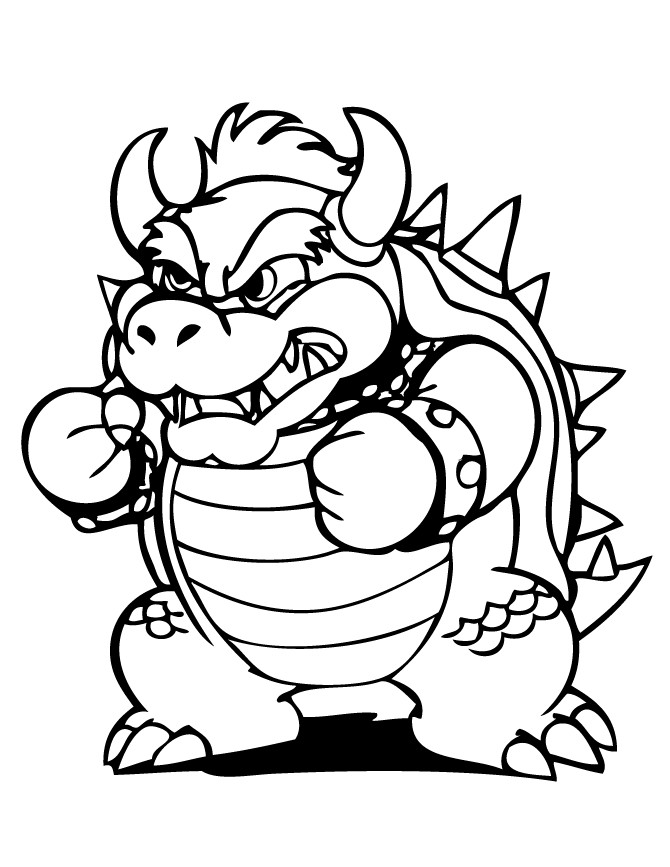 Bowser Coloring Pages
 Bowser Coloring Pages To Print Coloring Home