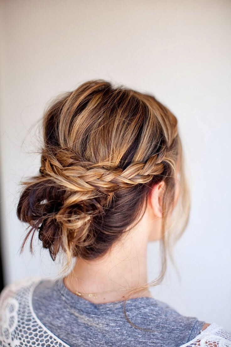 Braid Bun Hairstyles
 18 Quick and Simple Updo Hairstyles for Medium Hair