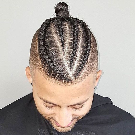 Braids Hairstyle For Men
 Best Fade Haircut with Braided Bun & For Men