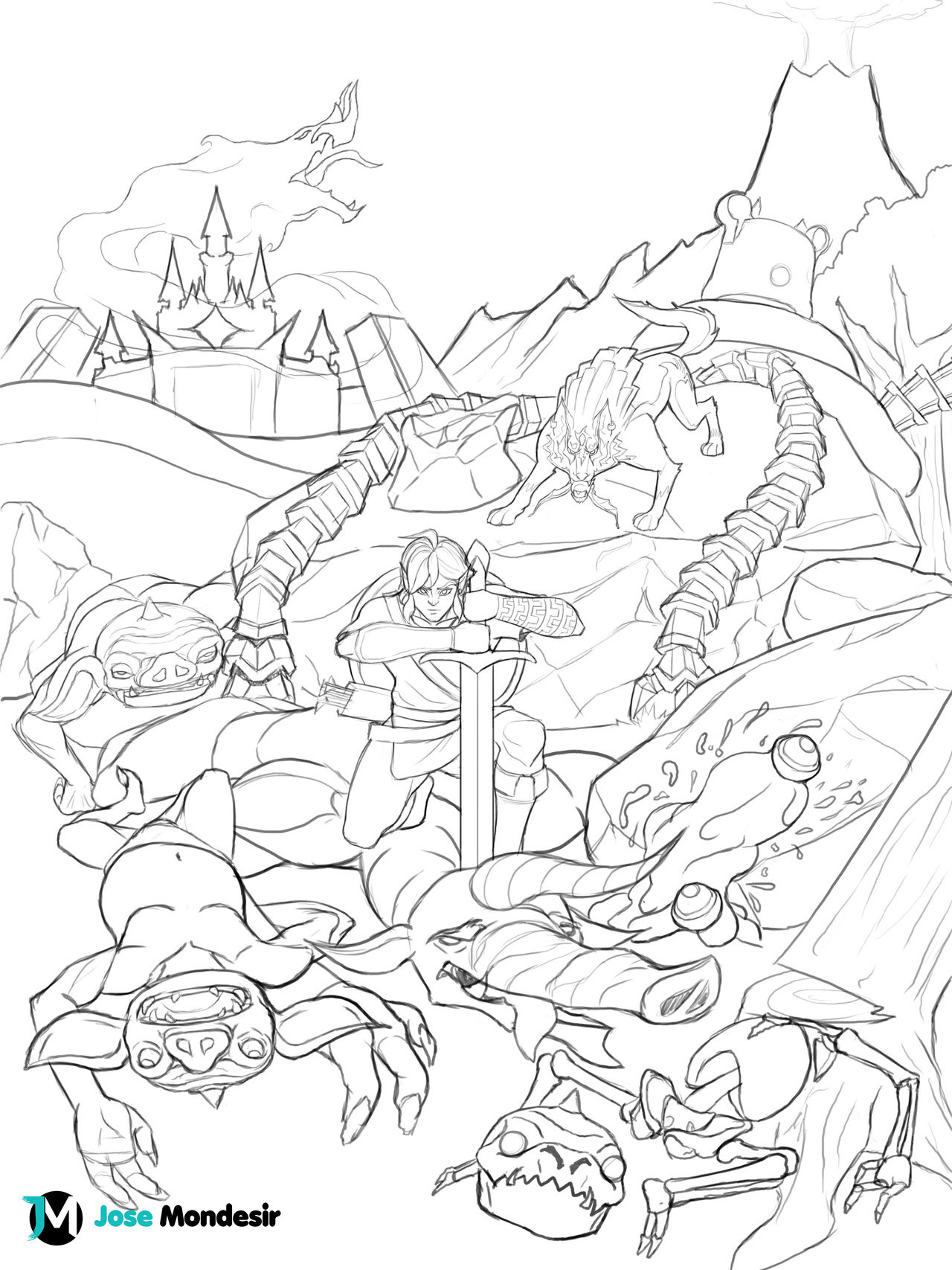 Breath Of The Wild Coloring Pages
 Legend of Zelda Breath of the Wild WIP by JoseMondesir