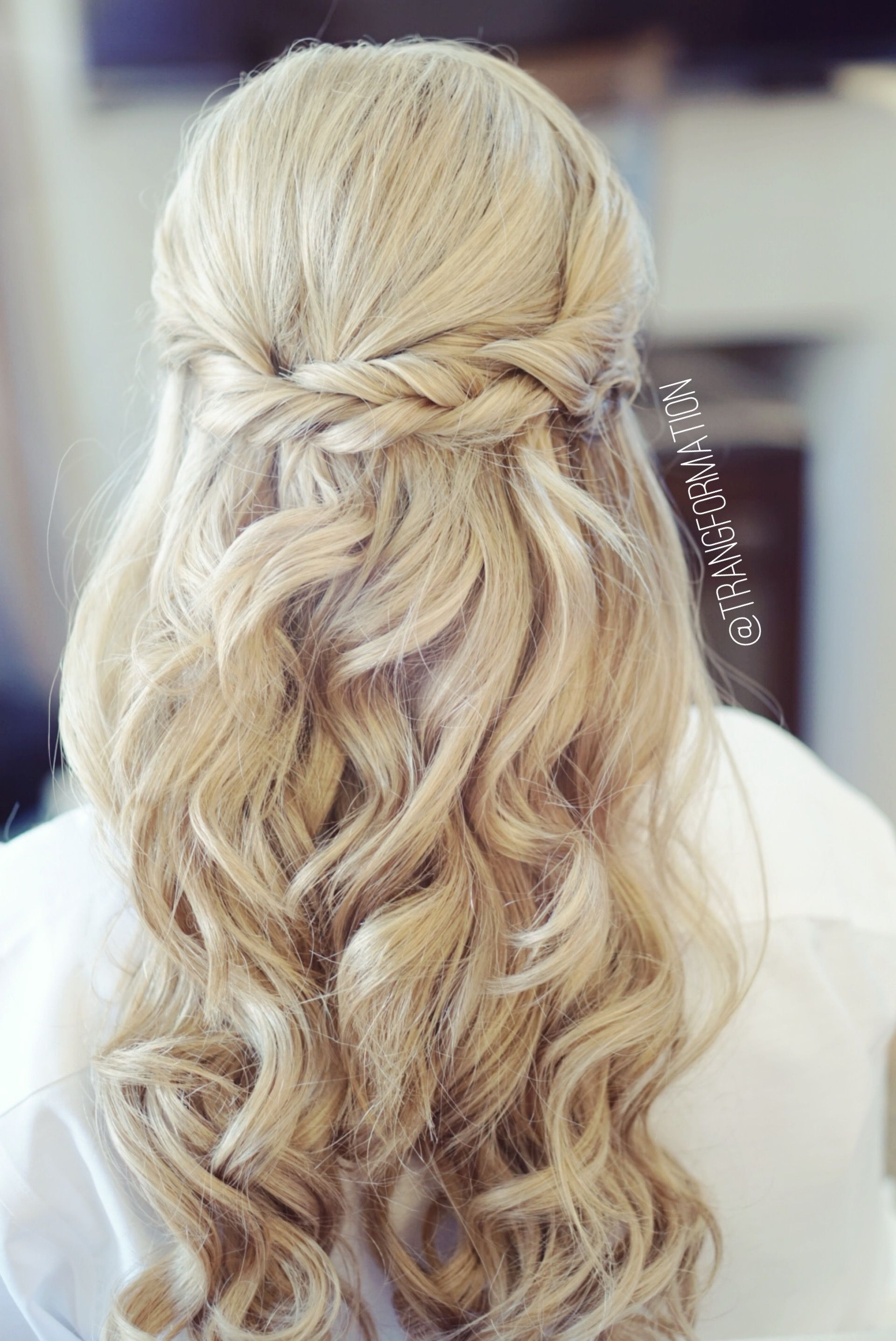 Bridesmaid Hairstyles Down
 Half up half down bridal hair wedding hair bride