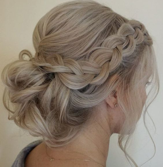 Bridesmaids Hairstyles Up
 Side Braided Low Updo Wedding Hairstyle