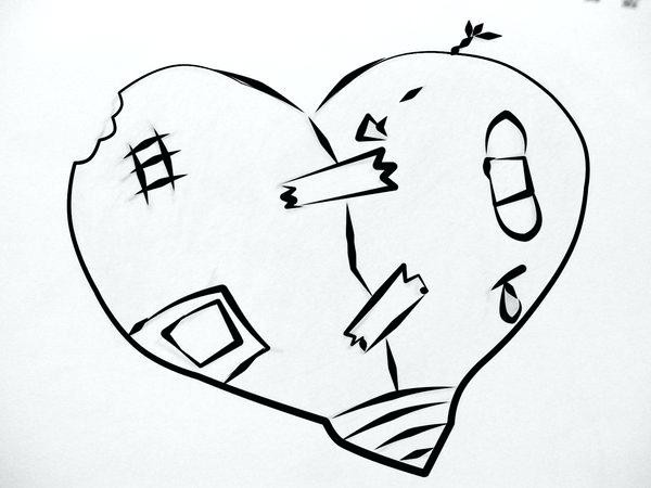 Broken Heart Coloring Pages
 Broken Heart Drawing at GetDrawings