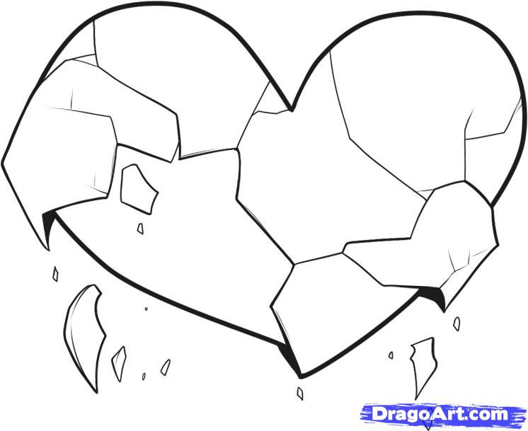 Broken Heart Coloring Pages
 How to Draw Broken Hearts Step by Step Symbols Pop