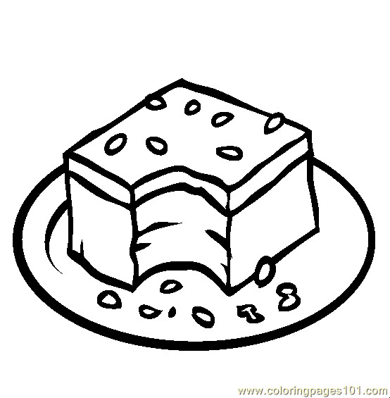 Brownie Coloring Pages
 Brownie Coloring Page Free Desserts Coloring Pages