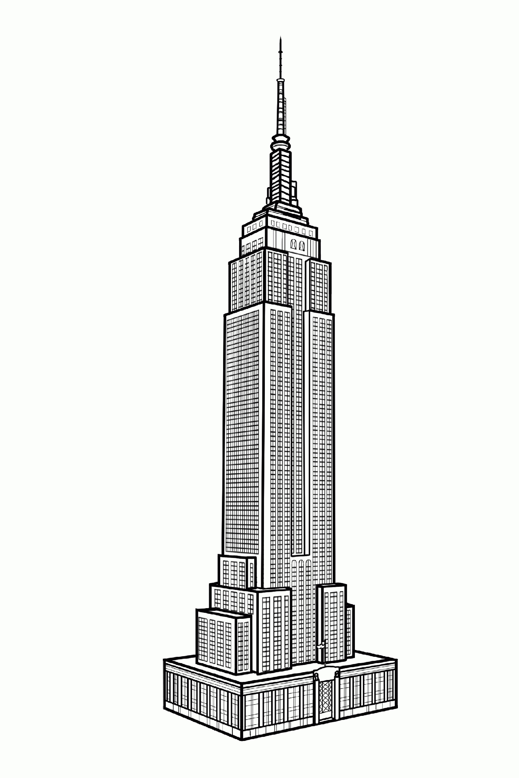 Building Coloring Pages
 New york empire state building New York Adult Coloring Pages