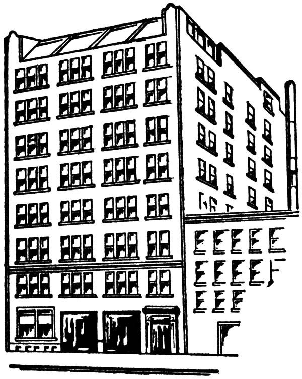 Building Coloring Pages
 Awesome Apartment Building Coloring Pages