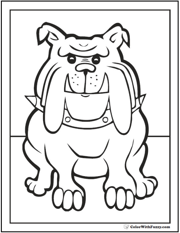 Bulldog Coloring Pages
 35 Dog Coloring Pages Breeds Bones And Dog Houses