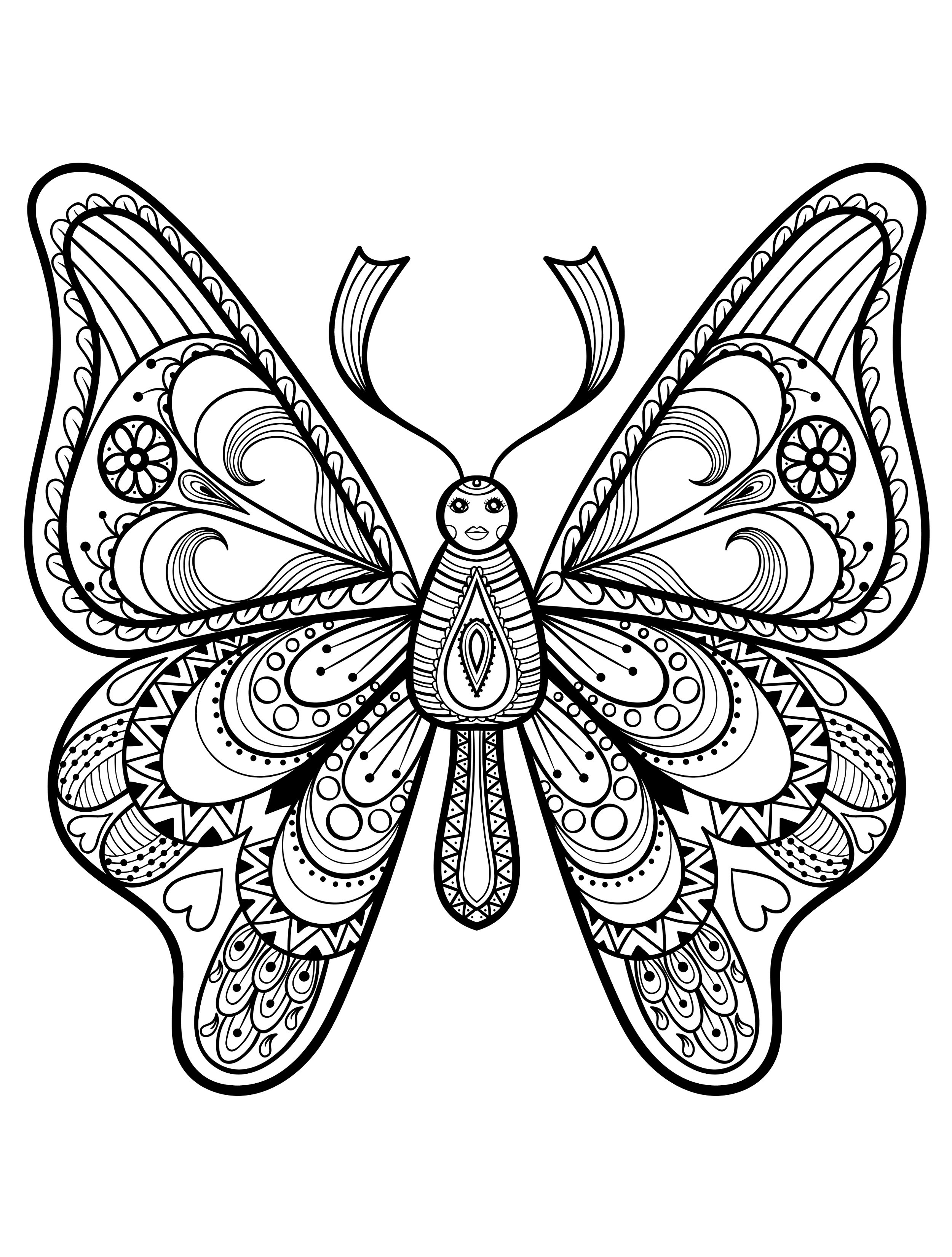 Butterfly Coloring Pages For Adults
 23 Free Printable Insect & Animal Adult Coloring Pages