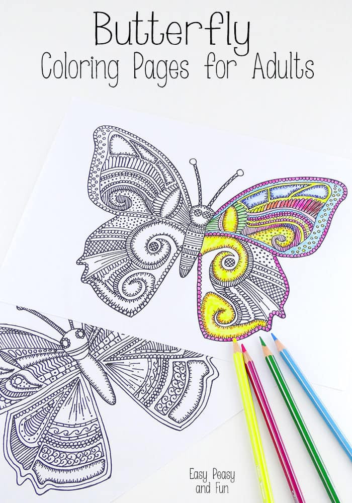 Butterfly Coloring Pages For Adults
 Butterfly Coloring Pages for Adults Easy Peasy and Fun