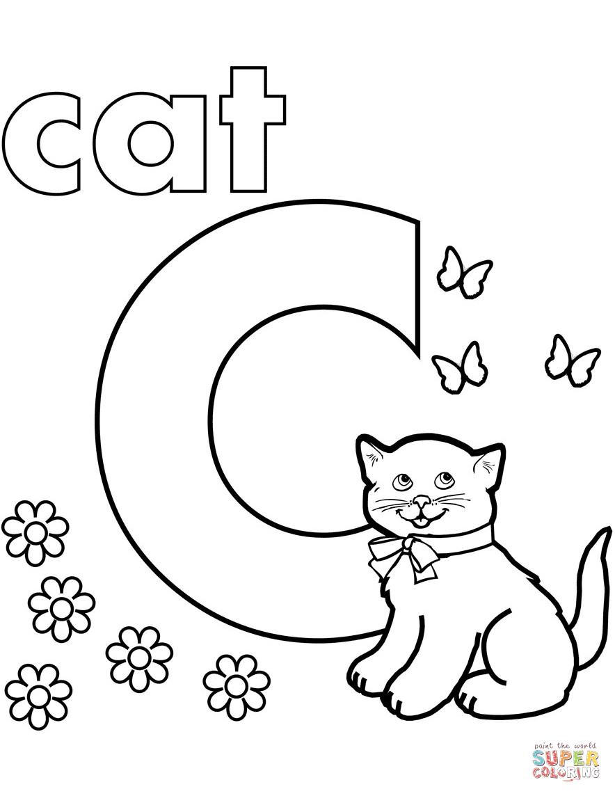 C Coloring Pages
 C is for Cat coloring page