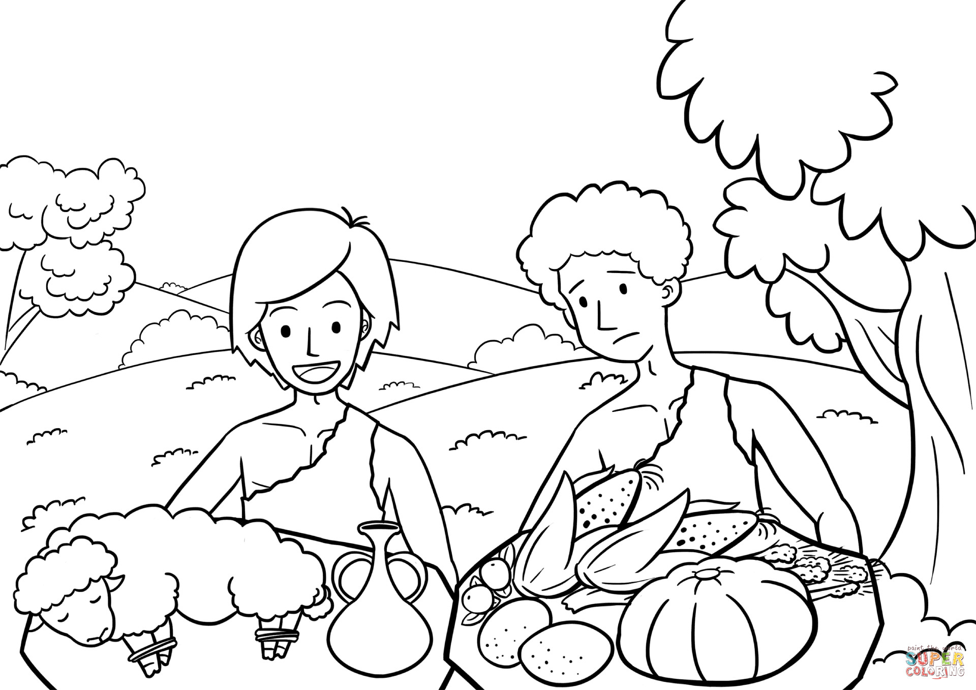 Cain And Abel Coloring Pages
 Cain and Abel the Way of Sacrifice coloring page