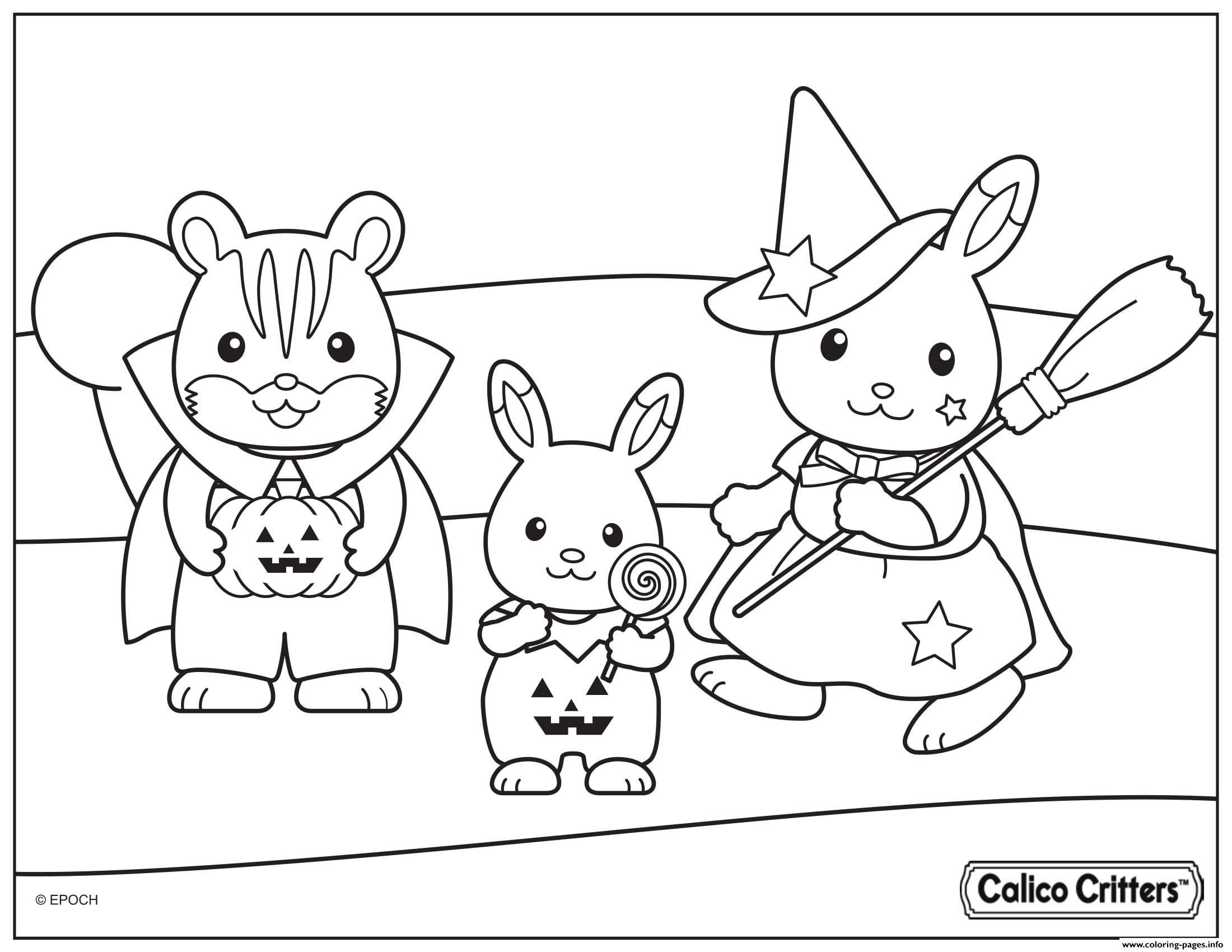Calico Critters Coloring Pages
 Calico Critters Halloween Costumes Coloring Pages Printable