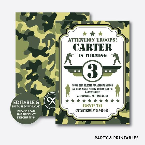 Best ideas about Camo Birthday Invitations
. Save or Pin Instant Download Camo Birthday Invitation Camo Now.