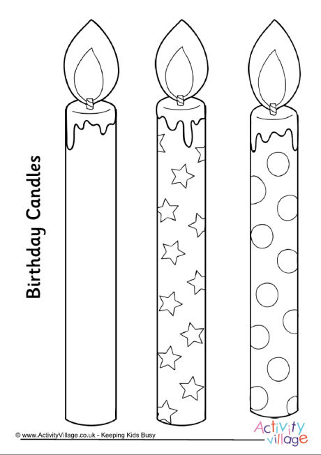 Candle Coloring Pages
 Birthday Candles Colouring 1