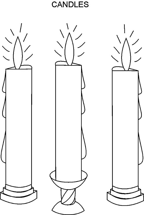 Candle Coloring Pages
 Candle and Flowers Coloring Pages