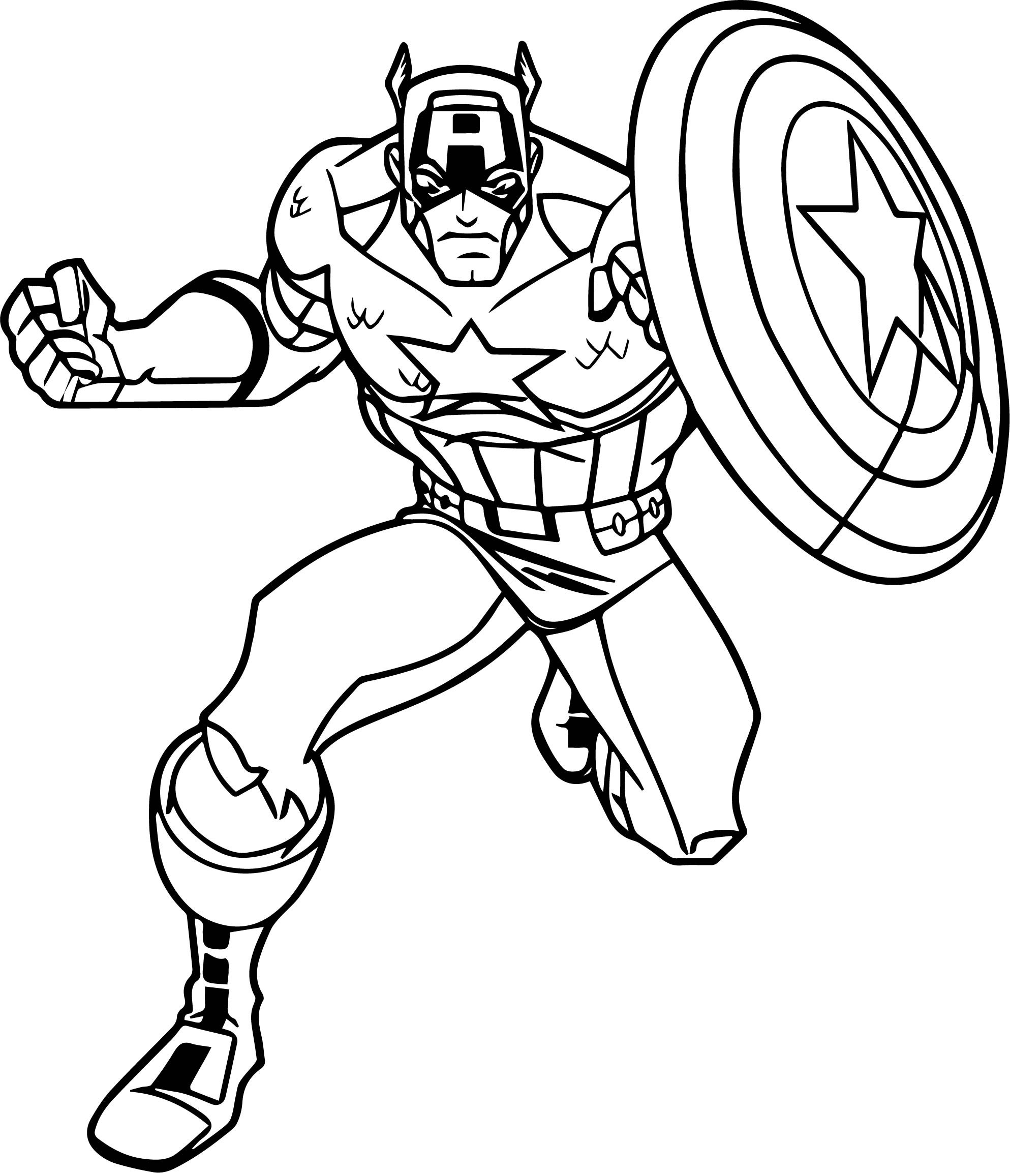 Captain America Coloring Sheet
 Avengers Captain America Coloring Page