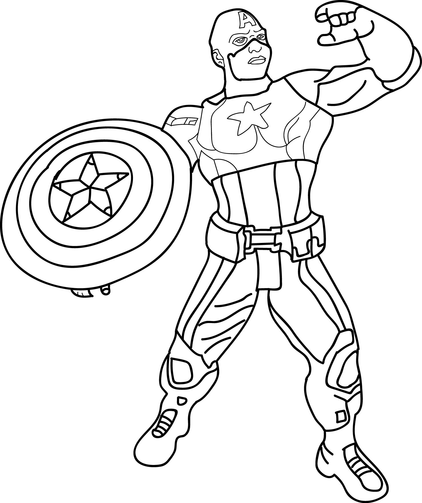 Captain America Coloring Sheet
 Avenger Kids Cartoon Captain America Toy Coloring Page