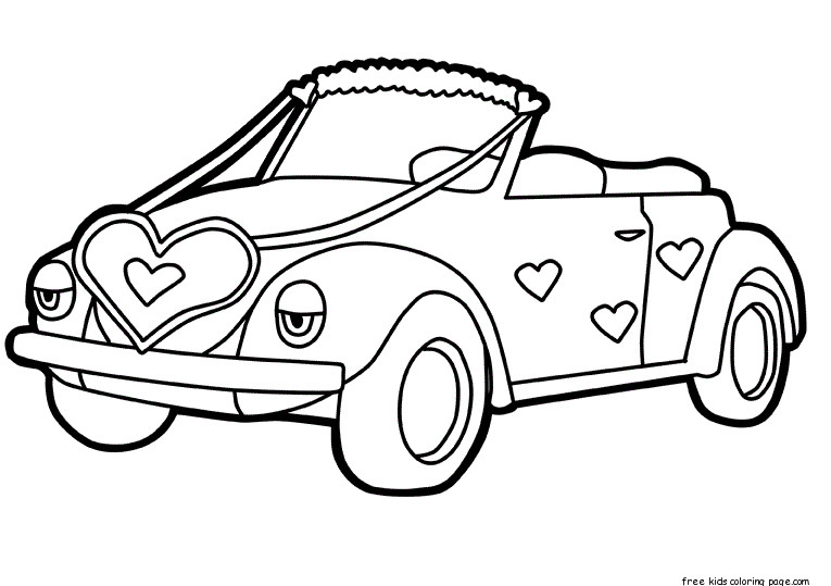 Best ideas about Car Coloring Pages For Girls
. Save or Pin cute car decorations with Hearts Valentines Day coloring Now.