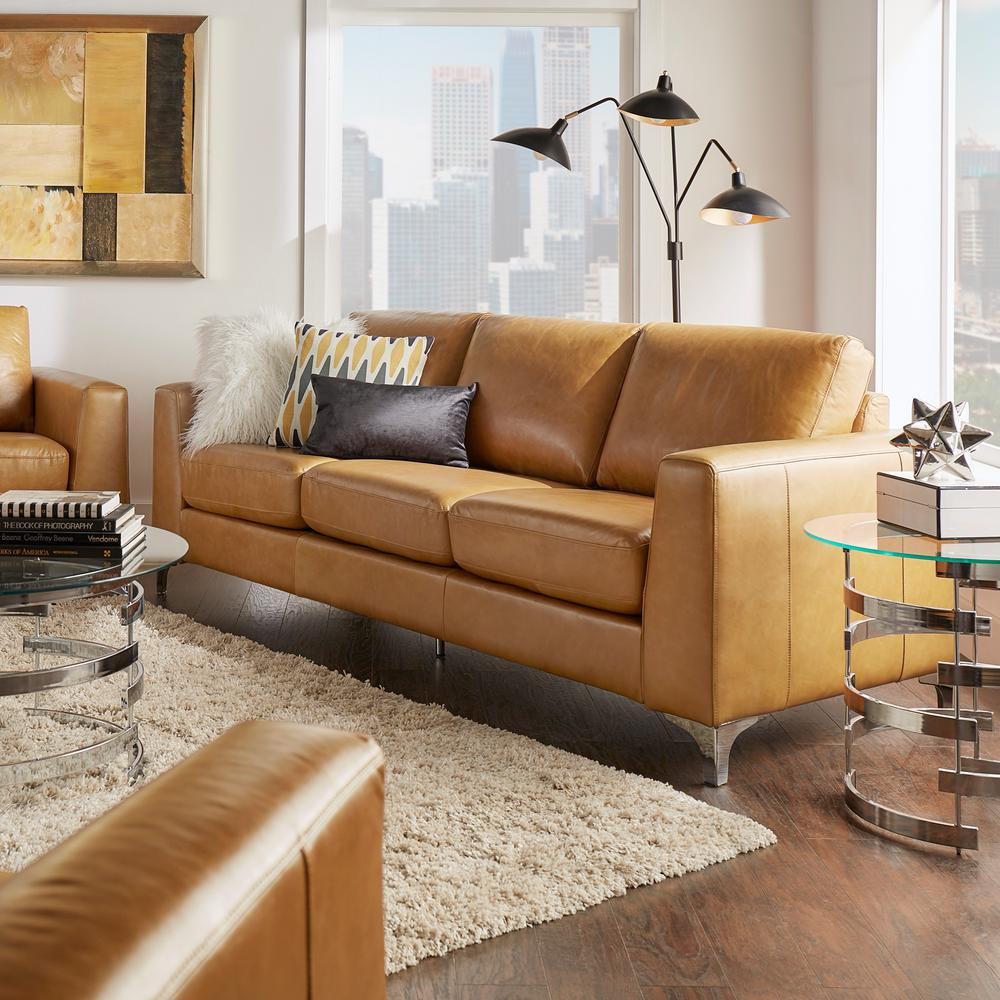 Best ideas about Caramel Leather Sofa
. Save or Pin HomeSullivan Russel 1 Piece Caramel Leather Sofa 40E938CM Now.