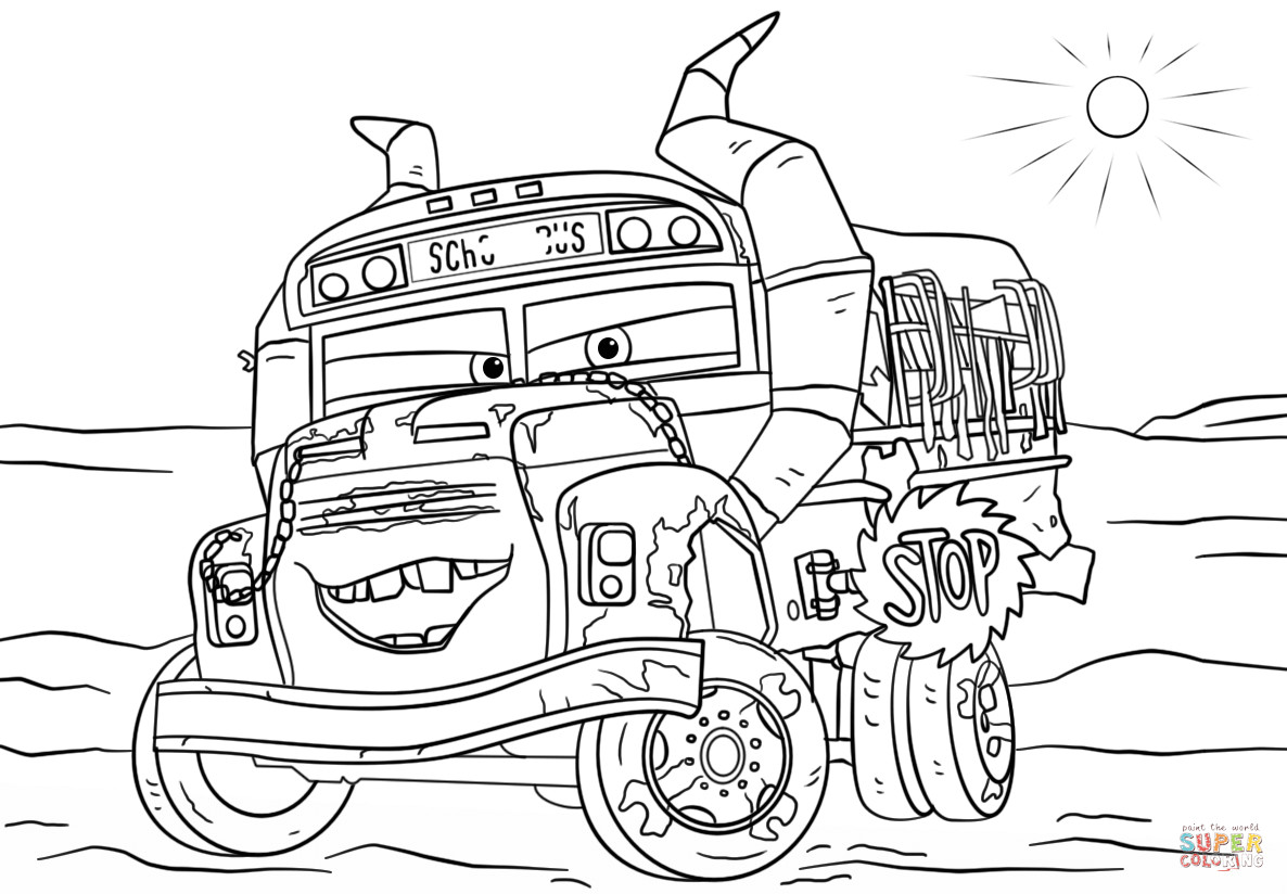 Cars 3 Printable Coloring Pages
 Miss Fritter from Cars 3 coloring page