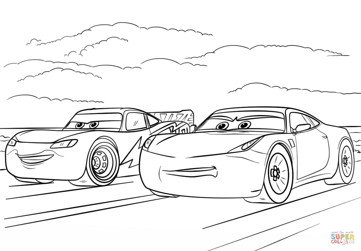 Cars 3 Printable Coloring Pages
 McQueen and Ramirez from Cars 3 coloring page