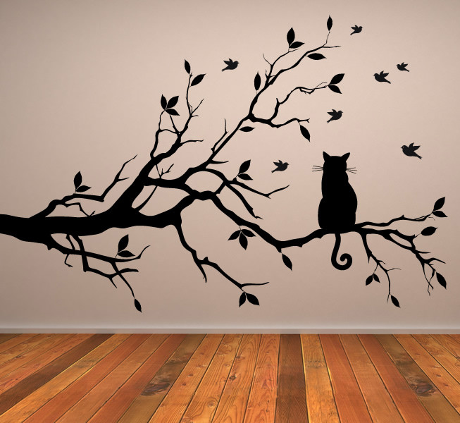 Best ideas about Cat Wall Art
. Save or Pin Cat Long Tree Branch Wall Sticker Animals Cats And Dogs Now.