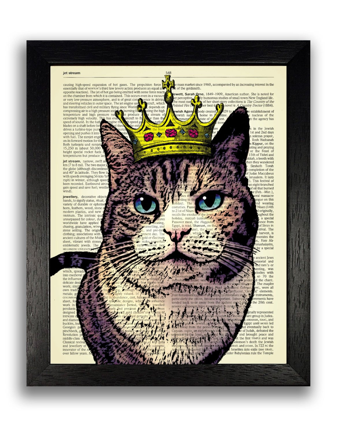 Best ideas about Cat Wall Art
. Save or Pin CAT QUEEN in Crown Art Print Cat Wall Art Cat Poster Decor Now.