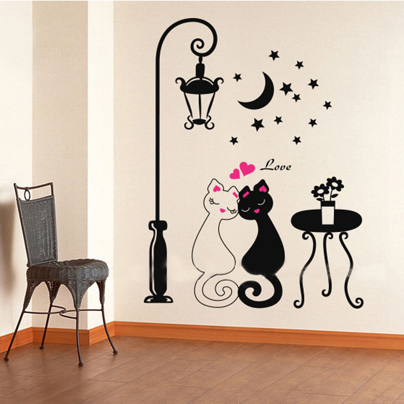 Best ideas about Cat Wall Art
. Save or Pin Aliexpress Buy 2016 Cut Black Couple Cat wall Now.