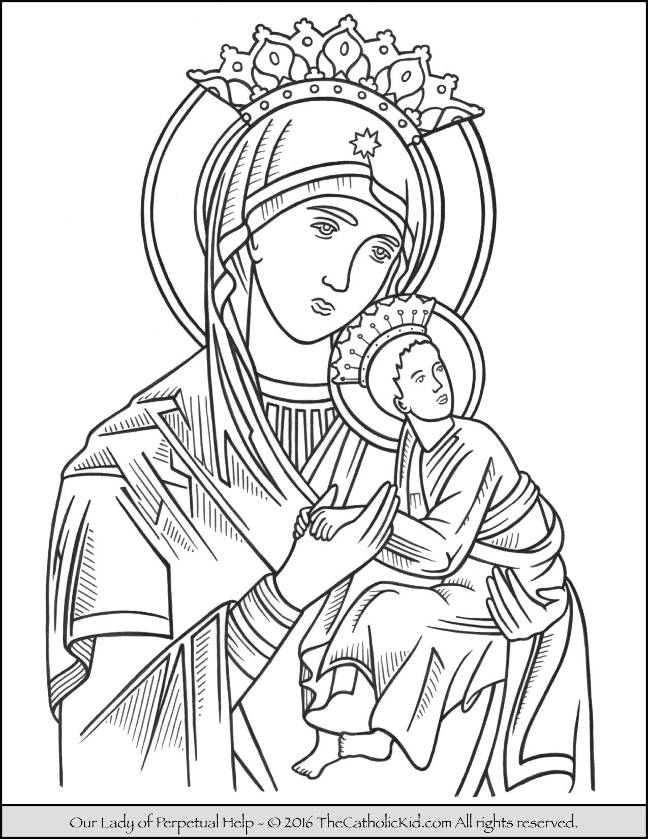 Catholic Coloring Pages
 Our Lady of Perpetual Help Coloring Page