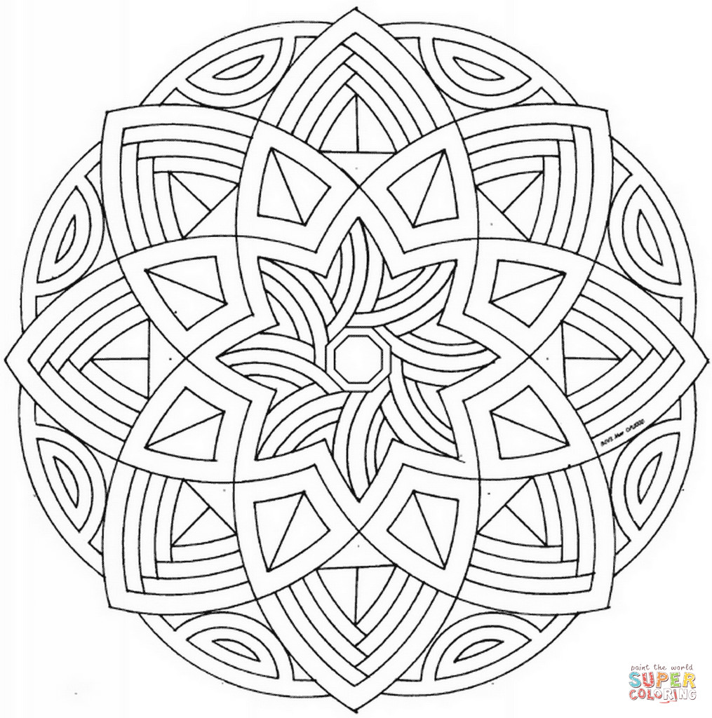 Celtic Coloring Sheets For Girls Flowers
 Celtic Mandala with Flower coloring page