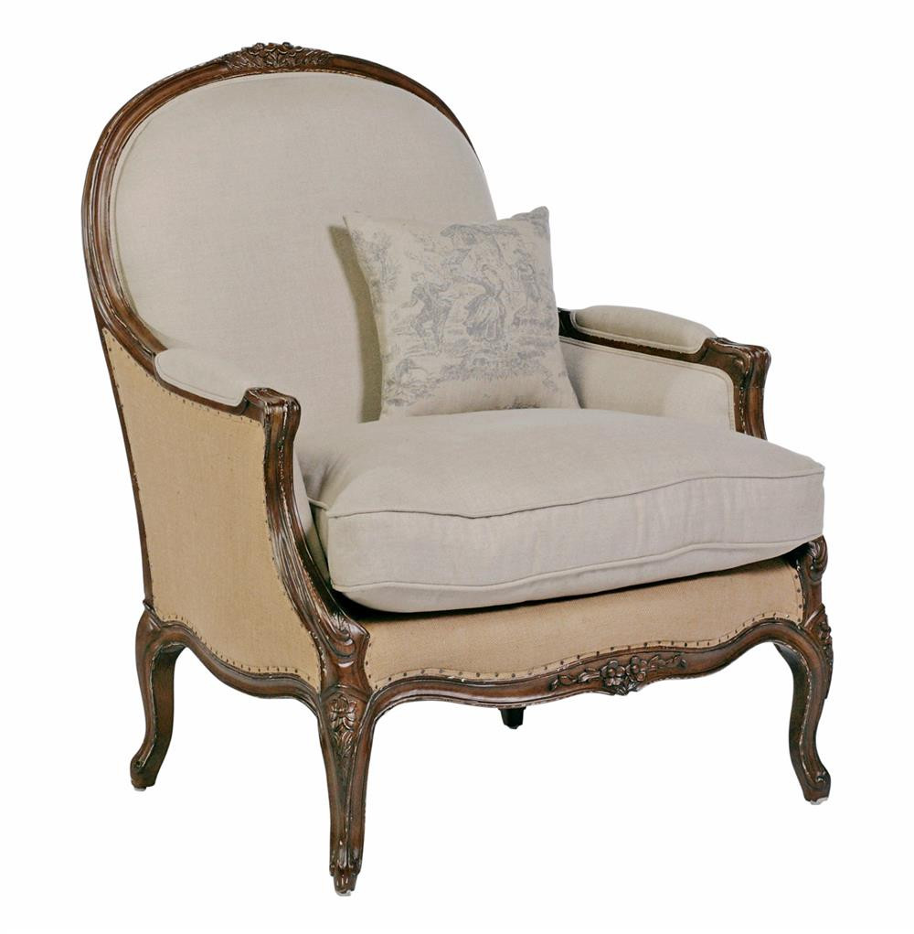 Best ideas about Chair In French
. Save or Pin Chloe Oversized French Country Burlap Linen Bergere Accent Now.