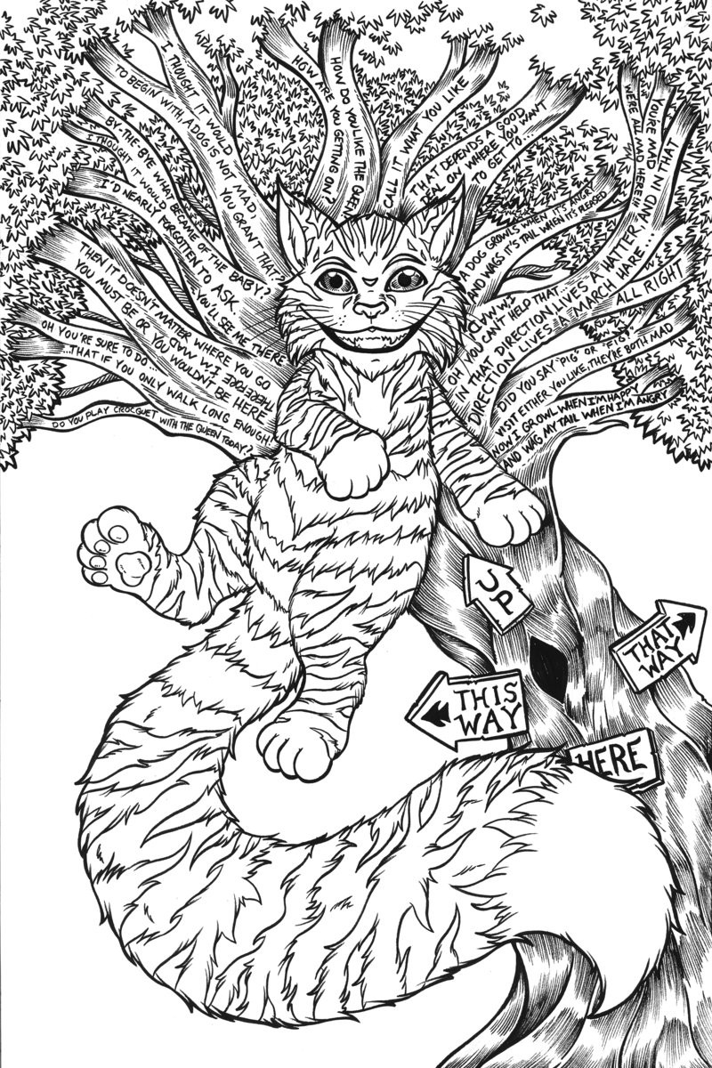 Cheshire Cat Coloring Pages
 Cheshire Cat Original Linework by ArtofJoshLyman on DeviantArt