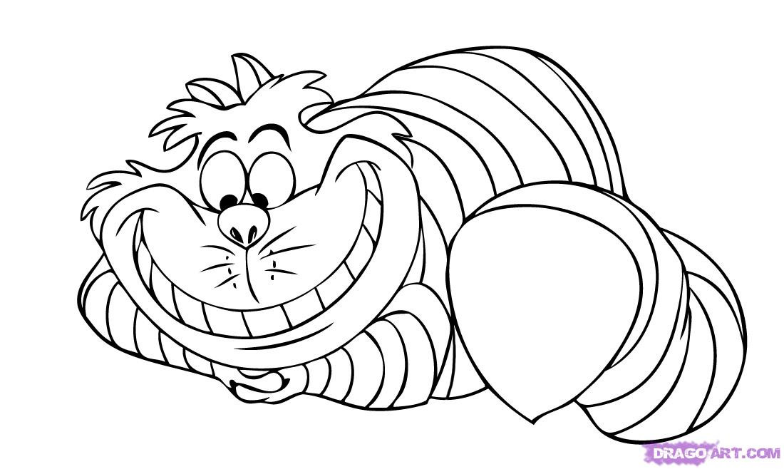 Cheshire Cat Coloring Pages
 How to Draw the Cheshire Cat Step by Step Disney