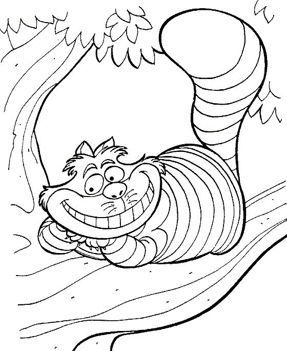 Cheshire Cat Coloring Pages
 ALICE IN WONDERLAND COLORING PAGE