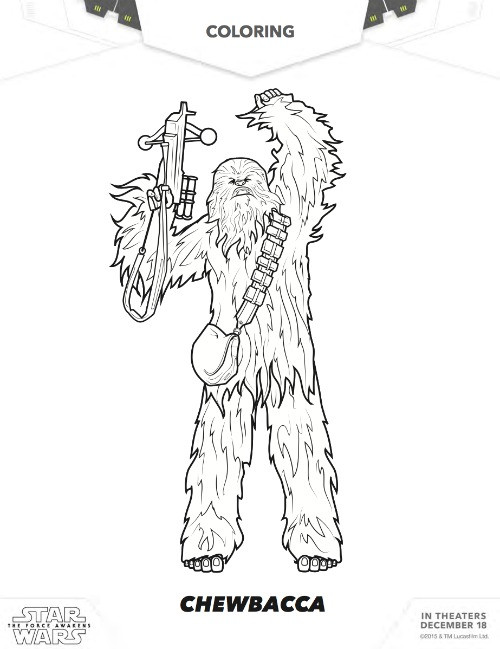 Chewbacca Coloring Pages
 More Free Star Wars The Force Awakens Coloring Pages