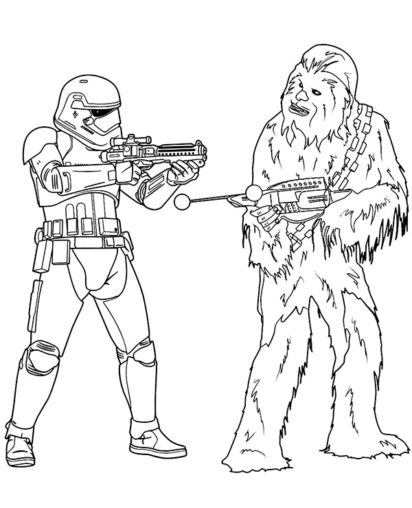 Chewbacca Coloring Pages
 Chewbacca and Storm Trooper on free and printable coloring