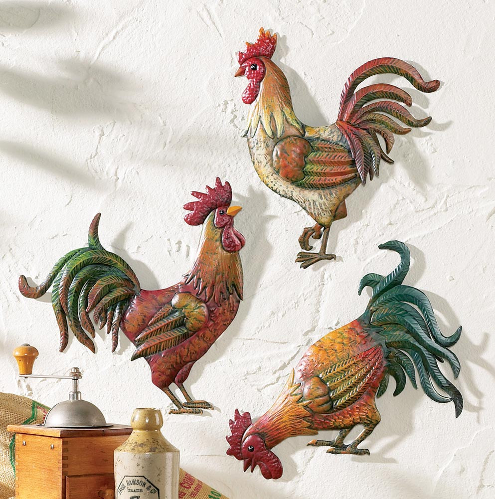Best ideas about Chicken Kitchen Decor
. Save or Pin Country Kitchen Rooster Theme Decor Set 3 Metal Rooster Now.