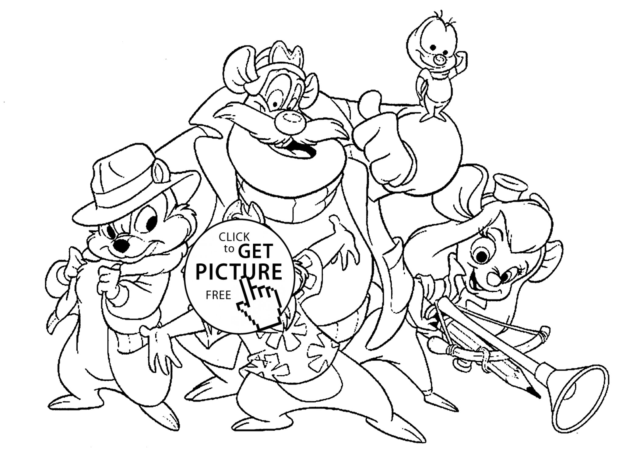 Chip And Dale Coloring Pages
 Chip and Dale Rescue Rangers coloring pages for kids