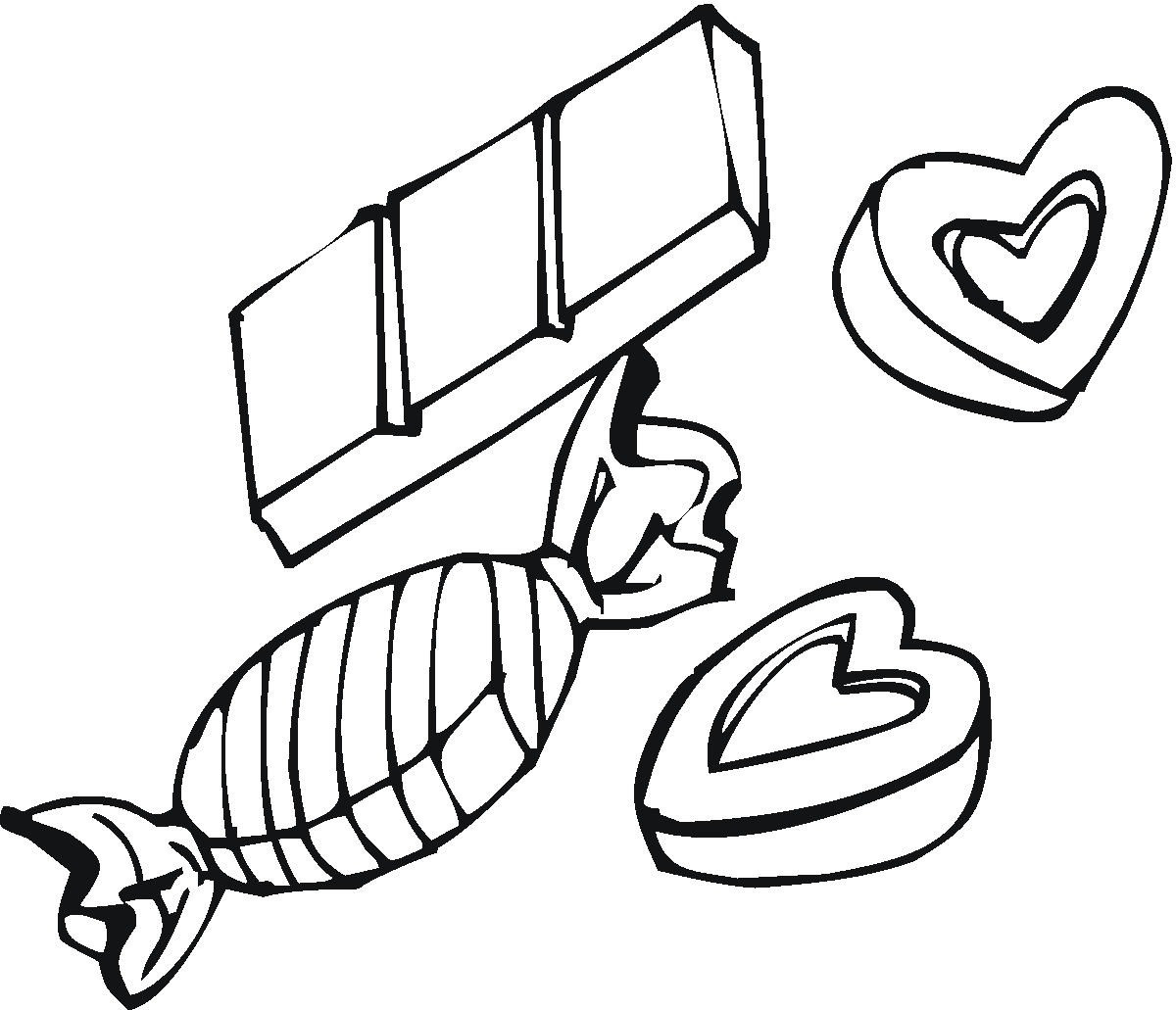 Chocolate Coloring Pages
 Candy Love Box Coloring Pages