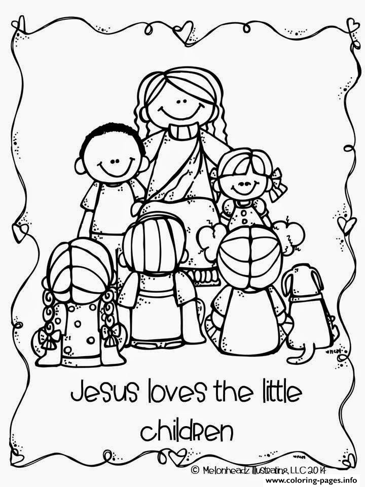 Christian Coloring Sheets For Kids God Is With Us
 Jesus Loves The Little Children Coloring Pages Printable